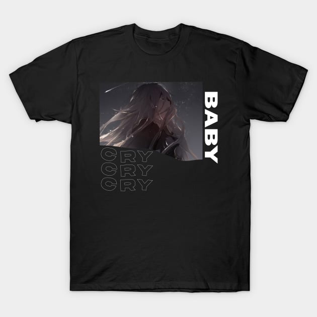 Anime Girl Cry T-Shirt by V.ars